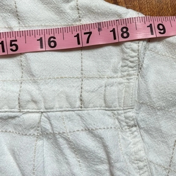 Marc Edward white tan window pane button up linen shirt preppy casual beach XXL - Picture 8 of 10